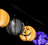 Lanterne Halloween LED Nightlight Holiday Lampada a sospensione colorata spaventosa Stile Zucca Colore Luci notturne gialle