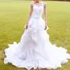 Eye Catching Ball Gown Wedding Dresses Court Train Bridal Gowns Sweetheart Lace-up Back Organza Weding Dress with Hand Made Flower Sash