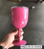 10oz Stianless Steel Wine Bril Mental Stemless Tumbler Goblet Rode Wijnglazen met Deksels Cup Effen Kleuren DIY Cup 9 Kleuren Op voorraad