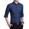 Wholesale- Top Quality Long Sleeve Men's Shirt Slim Fitness Solid Cotton Mens Dress Shirts Plus Size 3XL,4XL,5XL 11 Colors Free Shipping