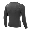 Nova camiseta de fitness camiseta masculina trepadeira quente e manga longa com tecido de l￣ Polyster Spandex Workous Roupos 261f