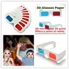 3D Paper Glasses Red & Blue Cyan Paper Card 3D Anaglyph Glasses Offers a Sense of Reality Movie DVD for women men DHL