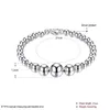Gratis frakt 925 Silver Pärlor Armband Mode Smycken Charm Bangles 21cm 10st