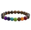 2017 nouveau 7 Chakra Bracelet hommes noir lave guérison équilibre perles Reiki bouddha prière pierre naturelle Yoga Bracelet pour les femmes