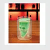 Crystal Skull Cup Skull Head Wine Glasses Vodka Whisky Shot Glass Double Layer Pirate Vaccum Glasögon Öl Kaffe Kaffe Drick Ware