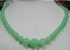 Collier de bijoux de perles rondes de jade de pierres précieuses véritables de 6 à 14 mm 18 "