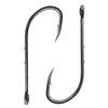 100pcs 92247 High Carbon Steel Fishing Hooks Black Offset Long Barbed Shank Baitholder Bait Hook Size 1-6/0