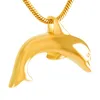 Ijd8400 blank söt delfin rostfritt stål kremering hänge halsband minne aska minnessak urn halsband