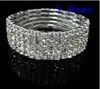 1-10 righe Bracciale in cristallo da tennis Bracciale da sposa elasticizzato in ystl con strass per gioielli da sposa