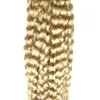 Gebruik van Menselijk Haar 613 Bleach Blonde Dubbel Getrokken Tape in Human Hair Extensions 40 stks 100g Diepe krullende huid inslagband Hair Extensions