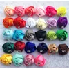 28 kleuren mini satijnen lint roos bloem haaraccessoires voor meisjes kinderen kinderen handgemaakte gerolde stof bloemen voor haarclip of hoofdband