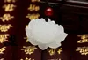 Natuurlijke witte jade hanger lotus (heilige) gelukkige charme ketting hanger