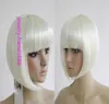 Wholesale free shipping >>>>NEW COSPLAY SHORT PURE WHITE STRAIGHT WIG