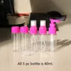 5 pc 40ml zestaw Podróżujący Walizki Makijaż Perfumy Sub Bottle Małe Butelki Zestaw Bath Szampon Zestaw akcesoriów Ustaw hotel Dostawy Artykuły podróżujące