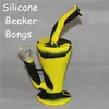 hot sale silicon water pipes bongs glass silicone beaker bongs silicone hookahs