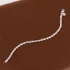 S051 4MM alta calidad 925 collar de cadena de cuerda trenzada de plata esterlina (20 pulgadas) pulseras (8 pulgadas) conjunto de joyería de moda para hombres