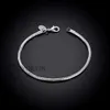 Charm Bracel for Women Wholesale! Free Shipping Wholesale bracelet,hot solid silver plated Flat Snake Bone Bracelet & Bangle