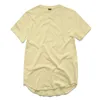 7色のメンズビッグアンドトール衣料品デザイナーシティトレンド服tシャツhomme curved hem tee plain extended t shirt