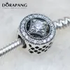 DORAPANG 2017 NEW Round Shape 925 Sterling Silver Fashion Jewelry Making DIY Bead For Cz Compatible With For Charms Bracelet Love267P