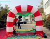 3m Inflatable Christmas Arch Red Air Blow Up Arched Door with Santa and Elf for Children Entrance Decoration