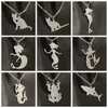 Renard Pendentif Collier En Acier Inoxydable Animaux Charme Lien Chaîne Bijoux pour Femmes et Hommes Enfants Cadeaux En Gros