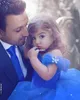 Royal Blue Princess Wedding Flower Girl Dresses Puffy Tutu Off Axel Sparkly Crystals 2020 Toddler Little Girls Pageant Communi254a