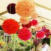 2017 nouvelle Vente Chaude! 50pcs papier de soie Pum lanterne en papier fleurs boules de fleurs 5 pouces Options multicolores livraison gratuite