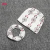 20 Styles INS Baby Printing hat+O Ring Neckerchief 2pcs Set Fashion Baby Cotton Fox Crocodile Bear Tiger Printing Cap and Scarf A01