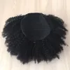 Afro Puff Curly Ponytail Chignon de cheveux humains avec deux peignes en plastique Court Mariage Faux Chignon pour les femmes Updo Clip en postiches en queue de cheval