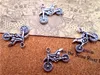 30 stücke - Motorrad-Reize, antike tibetische silberne Ton 2-seitige Schmutz-Bike Charme Anhänger 23x18mm