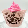 bomboniere torta nuziale filigrana Taglio laser Pizzo Cup Cake Wrapper Involucri per cupcake per la decorazione della festa di compleanno di nozze 12pz per lotto