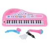 37 Teclas Electone Mini Brinquedo Eletrônico Teclado Musical com Microfone Educacional Piano Eletrônico Brinquedo para Crianças Bebês Crianças