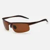 2024 New Men Polized Rimless Aluminum Sunglasses 운전 야외 스포츠 양극화 된 태양 안경 남성 고글 Oculos de Sol