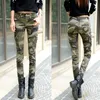 Camuflagem Slim Skinny Lápis Calças Feminino Uniforme Casual Calça Jeans Calças Grande Tamanho 34 Carga Calças Mulheres