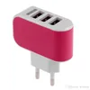 Wall charger Travel Adapter For Iphone 6S Plus Colorful Home Plug LED USB Charger For Samsung S6 3 ports usb charger Freeshipping