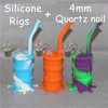 Silicon Rigs Waterpipes Hookahs Bongs silicone hand pipes dry herb oil mats + all Clear 4mm thickness 14mm male quartz nails