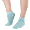 Wholesale-Women's Fitness Pilates Socks Colorful Non Slip Massage Toe Durable Dance Ankle Grip Exercise Printed Letter Socks S4