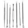 Blackhead Pimple Blemish Comedone Acne Extractor Removal Tool 2 Set Stainless Steel Pin Face Skin Care Tool 7pcs/set