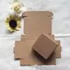 7.5x7.5x3cm kleine bruine kraftpapier doos kartonnen verpakkingsdozen voor cadeau bruiloft snoep telefoon accessoires