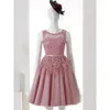 Elegant Roze Prom Dress Korte 2019 Echte Sample Knielengte A-lijn Applicaties Kralen Goedkope Homecoming Toga Vestidos de Gala