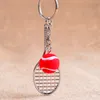Porte-clés de raquette de tennis de haute qualité Mini porte-clés de raquette en maille métallique peut être personnalisé KR163 Porte-clés ordre de mélange 20 pièces par lot