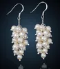 Freshwater pearl earrings female 925 tremella nail eardrop grape