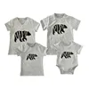 Famille correspondant vêtements ours imprimé PAPA MAMA BABY coton T-shirt à manches courtes parent-enfant costumes décontractés famille tenues d'été Mère A7217