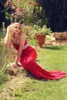 MAMAD 2017 RED SAIR Mermaid Evening Dresses 연인 무도회 백 지퍼 스위프 트레인 맞춤형 주름 정식 파티 가운