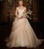 Blush Pink Pick Up Ball Gown Wedding Dresses Long V Neck Side Draped Princess Bride Bridal Gowns Vestido de Novia355i