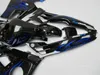 Gratis 7 gåvor Fairing Kit för Honda CBR60O F2 91 92 93 94 Blue Flames Black Fairings CBR600 F2 1991-1994 OY36