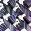 Neck Tie Set Stropdas Manchetknopen Heren Ties Polyester Ascot Hankies Striped Tower Pocket Square