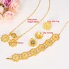 Ethiopian Coin Sets Jewelry With 14k Yellow Real Solid Fine Gold NEW Pendant Necklace Earrings Ring Bracelet Bridal Wedding Women