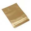 Gold 15x22 cm 50pcs/Lot Window Aluminum Foil Stand-Up Zipper Embossed Packing Pouch for Coffee Beans Foil Mylar Reusable Heat Sealable Bags