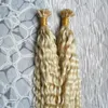 613 Bleach Blonde Keratin Hair Extension U Tip 100s Curly Keratin wiązanie Włosy Włosy 100G przedłużanie włosów ludzkich 69993911